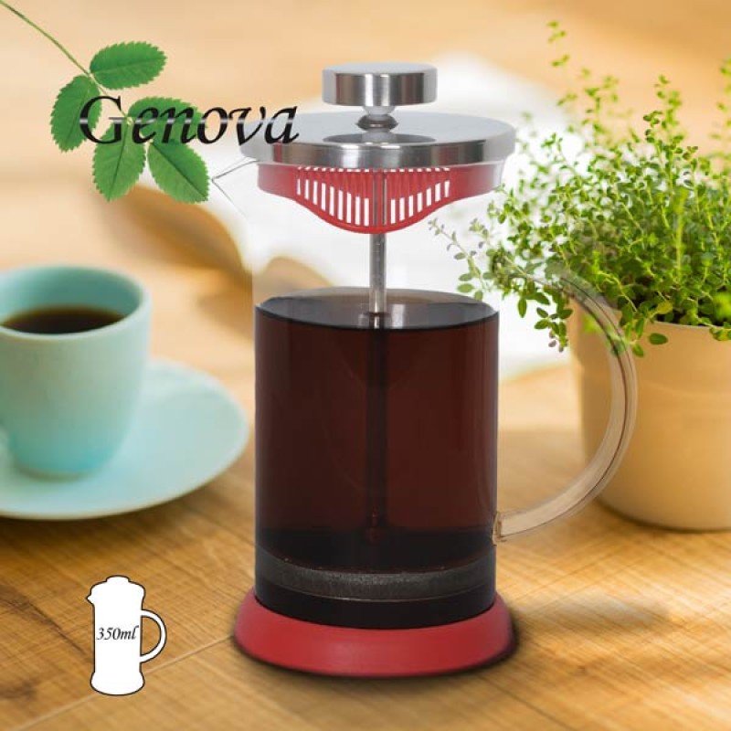 فرنچ پرس پیرکس درب استیل با پایه سیلیکونی رنگی 350 میلی لیتر جنوا (Genova French Press FPSL 350ml) فرنچ پرس پیرکس درب استیل با پایه سیلیکونی رنگی 350 میلی لیتر جنوا (Genova French Press FPSL 350ml)