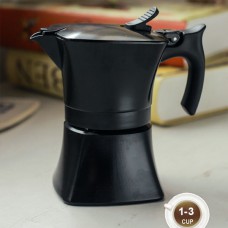 قهوه جوش اسپرسو ساز (موکاپات رو گازی) مکعبی مشکی سه کاپ (3 فنجان) جنوا (Genova Moka Pot KPSF-3)