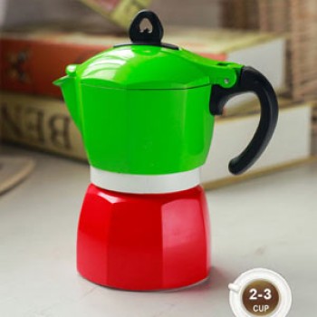 قهوه جوش اسپرسو ساز (موکاپات رو گازی) لایسنس ایتالیا پرچم ایتالیا دو کاپ (2 فنجان) جنوا (Genova Moka Pot KPX-2 Italy)